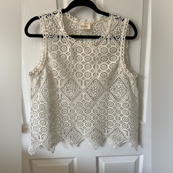 Anthropologie Deletta crocheted lace white blouse - Picture 3 of 6